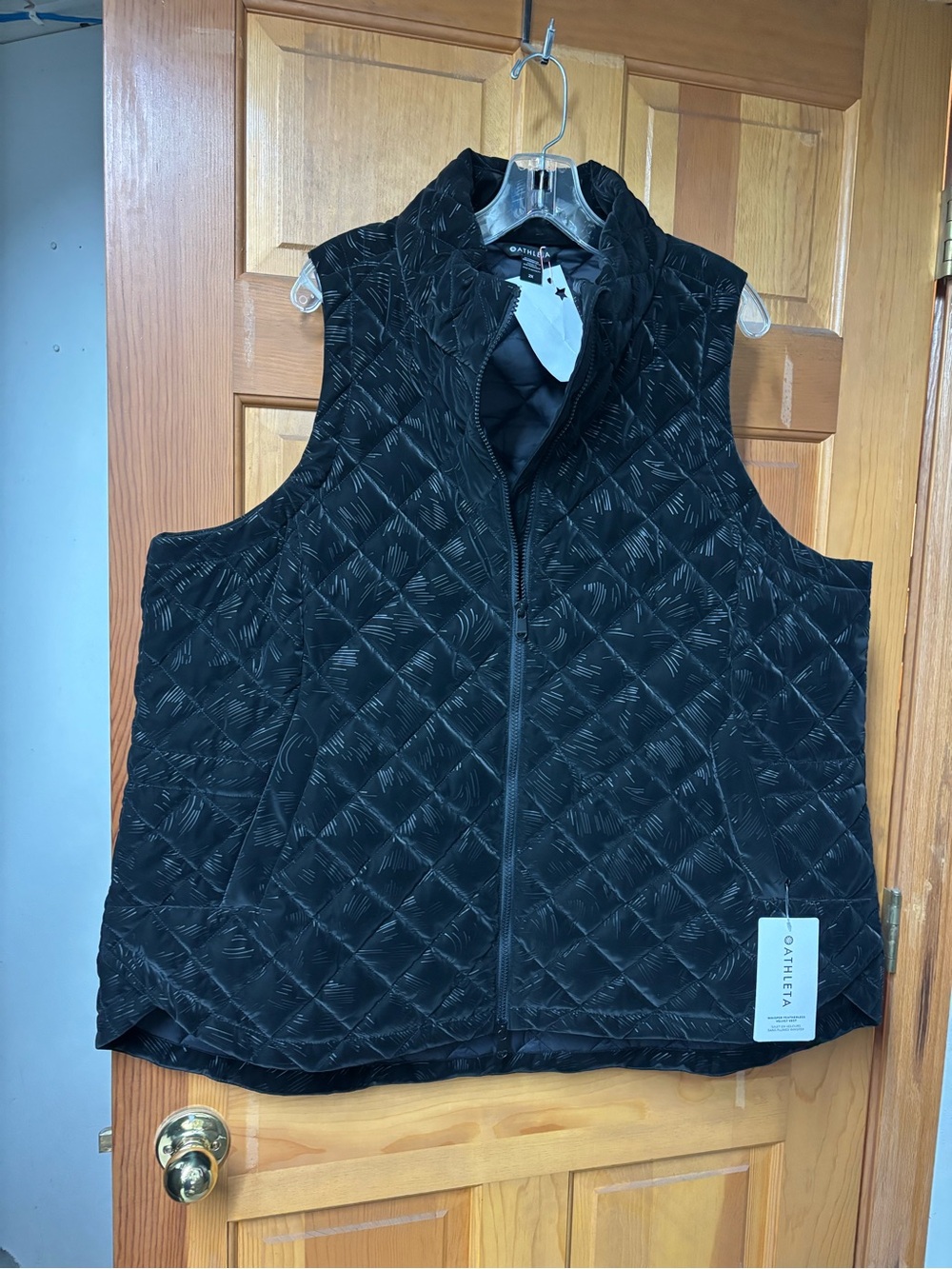 Athleta Quilted Black Women's Vest-NWT 2x